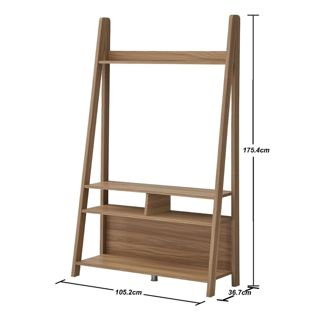 Riva Ladder TV Unit Stand in Oak by TAD - Price Crash Furniture