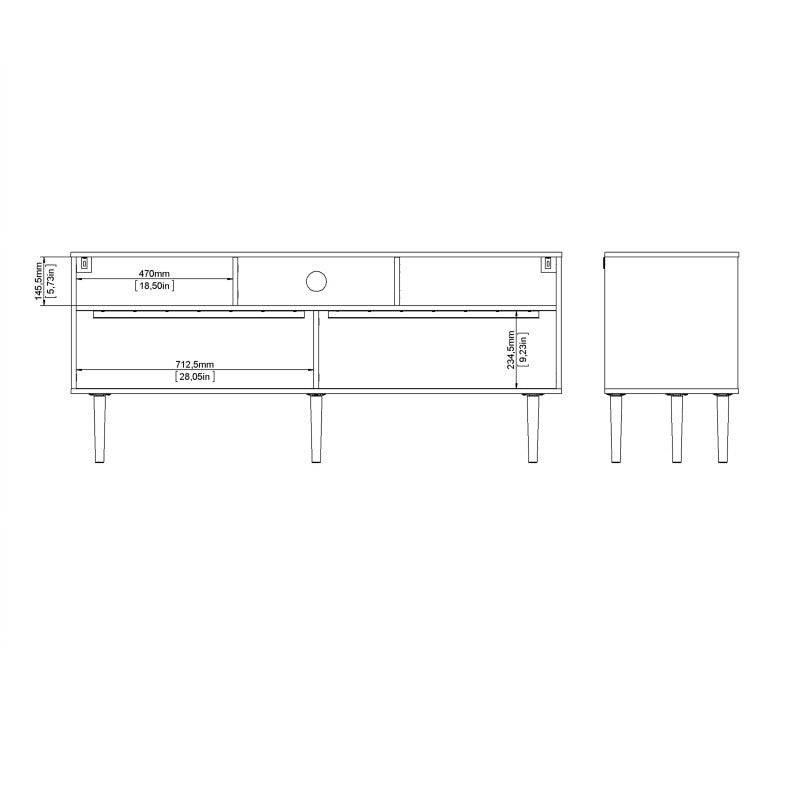 Rome TV Unit 2 Sliding Doors in Jackson Hickory Oak with Matt White - Price Crash Furniture