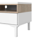 Roomers TV Unit 3 Drawers 1 Door in White and Oak - Price Crash Furniture