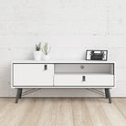 Ry TV Unit 1 Door + 1 Drawer in Matt White - Price Crash Furniture