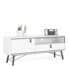 Ry TV Unit 1 Door + 1 Drawer in Matt White - Price Crash Furniture