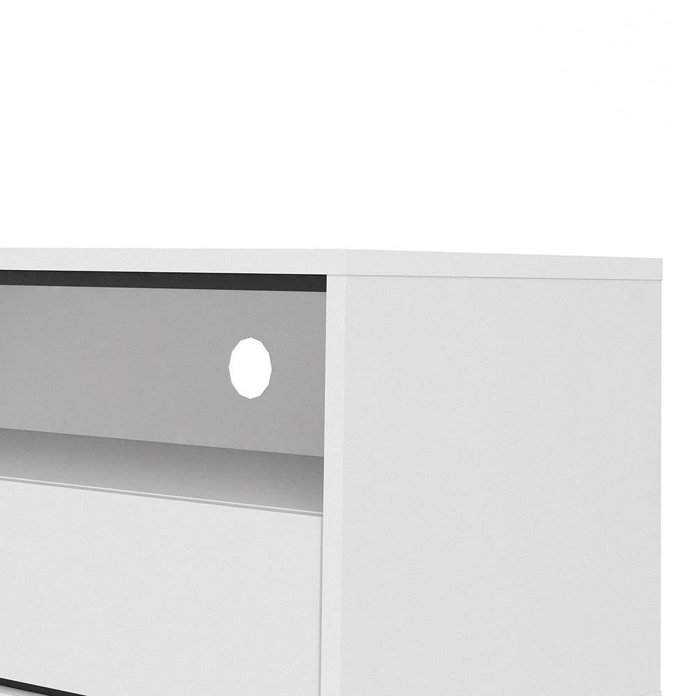 Ry TV Unit 1 Door + 1 Drawer in Matt White - Price Crash Furniture