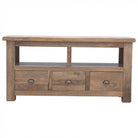 Solid Wood 3 Drawer Media Unit / TV Cabinet - Price Crash Furniture