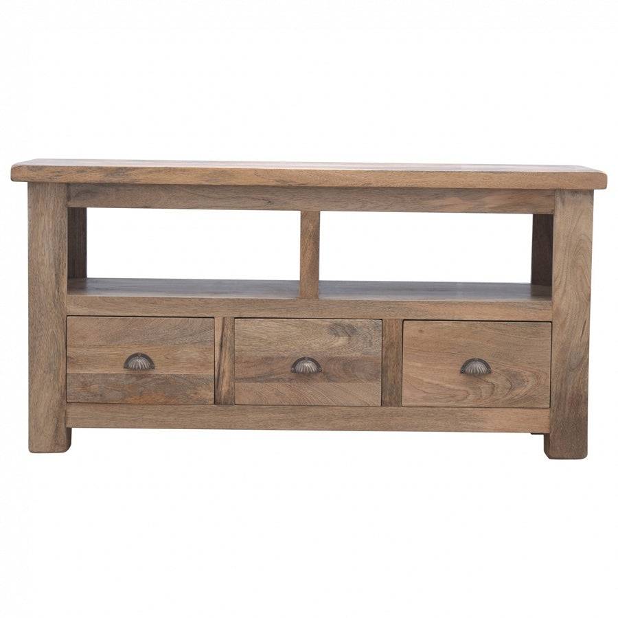 Solid Wood 3 Drawer Media Unit / TV Cabinet - Price Crash Furniture