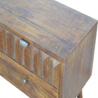 Solid Wood Media Unit With Carved Drawer Front - Price Crash Furniture