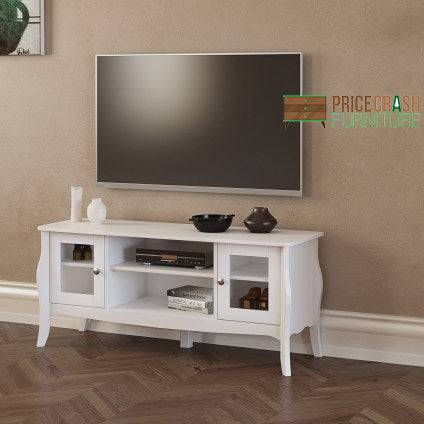 Steens Baroque TV Stand 120 cm in White - Price Crash Furniture