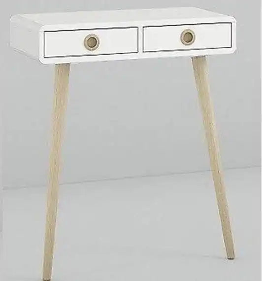Steens Softline White Retro Style 114cm 2 Drawer Desk / Dressing Table - Price Crash Furniture