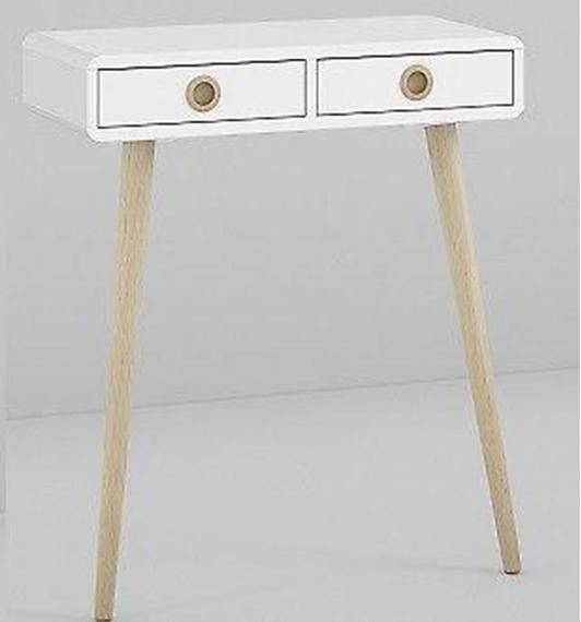 Steens Softline White Retro Style 114cm 2 Drawer Desk / Dressing Table - Price Crash Furniture