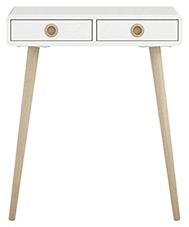 Steens Softline White Retro Style 114cm 2 Drawer Desk / Dressing Table - Price Crash Furniture