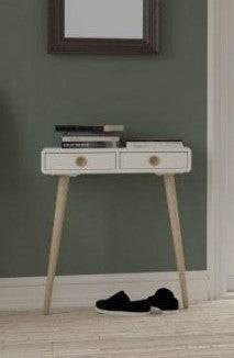 Steens Softline White Retro Style 114cm 2 Drawer Desk / Dressing Table - Price Crash Furniture