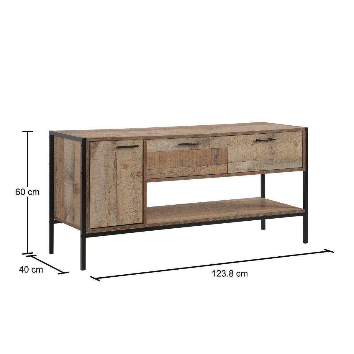 Stretton TV Cabinet Stand with 1 Door and 2 Drawers by TAD - Price Crash Furniture