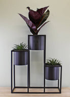 Triple Black Metal Planter, 43x50cm - Price Crash Furniture