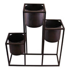 Triple Black Metal Planter, 43x50cm - Price Crash Furniture