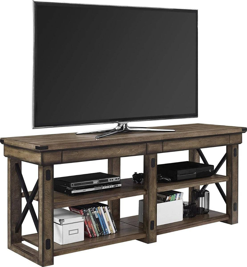 Wildwood Rustic 65" TV Stand in Rustic Grey by Dorel - Price Crash Furniture