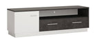 Zingaro 1 door 2 drawer wide TV unit in dark loft and white alpine - Price Crash Furniture