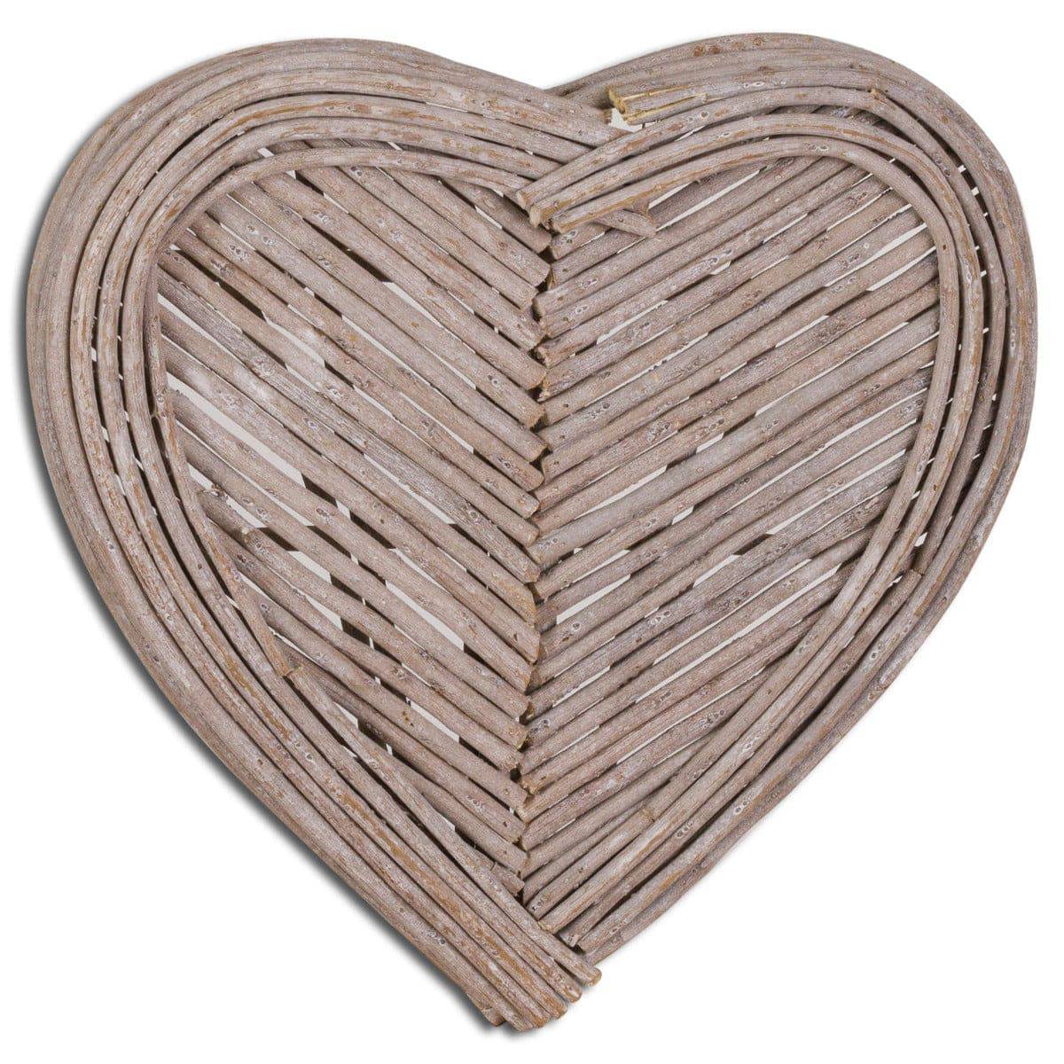 40cm Small Heart Wicker Wall Art - Price Crash Furniture