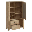 Cestino 1 Door 2 Drawer Cabinet In Jackson Hickory Oak And Rattan Effect - Price Crash Furniture