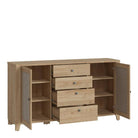 Cestino 2 Door 4 Drawer Sideboard In Jackson Hickory Oak And Rattan Effect - Price Crash Furniture