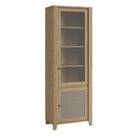 Cestino 2 Door Display Cabinet In Jackson Hickory Oak And Rattan Effect - Price Crash Furniture