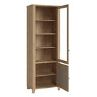 Cestino 2 Door Display Cabinet In Jackson Hickory Oak And Rattan Effect - Price Crash Furniture