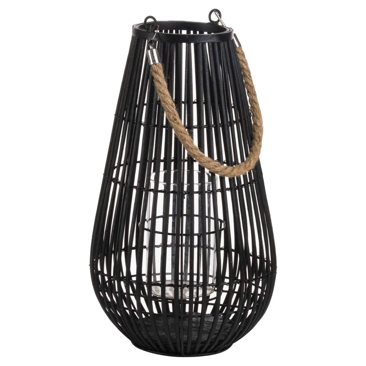 Domed Rattan Lantern With Rope Detail - Price Crash Furniture