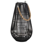 Domed Rattan Lantern With Rope Detail - Price Crash Furniture