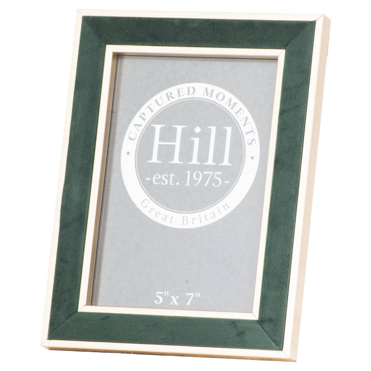 Gold Edged Emerald Velvet 5X7 Photo Frame - Price Crash Furniture