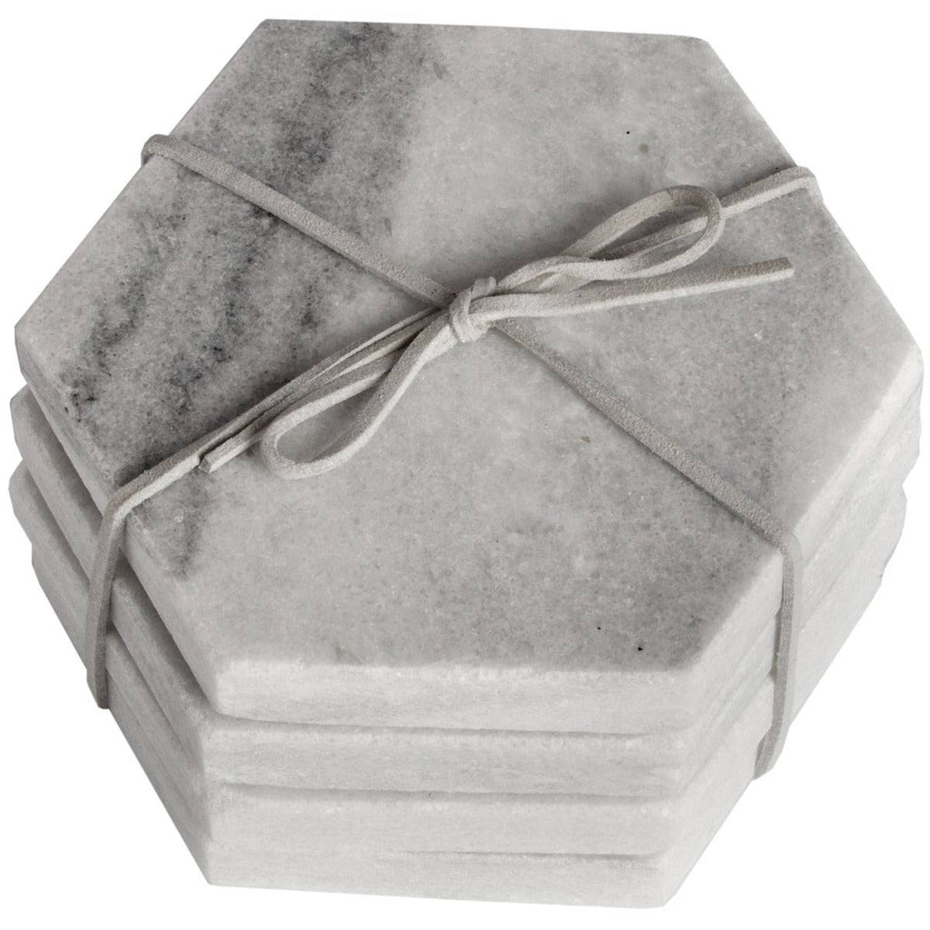 Grey Marble Hexagonal Coasters - Price Crash Furniture