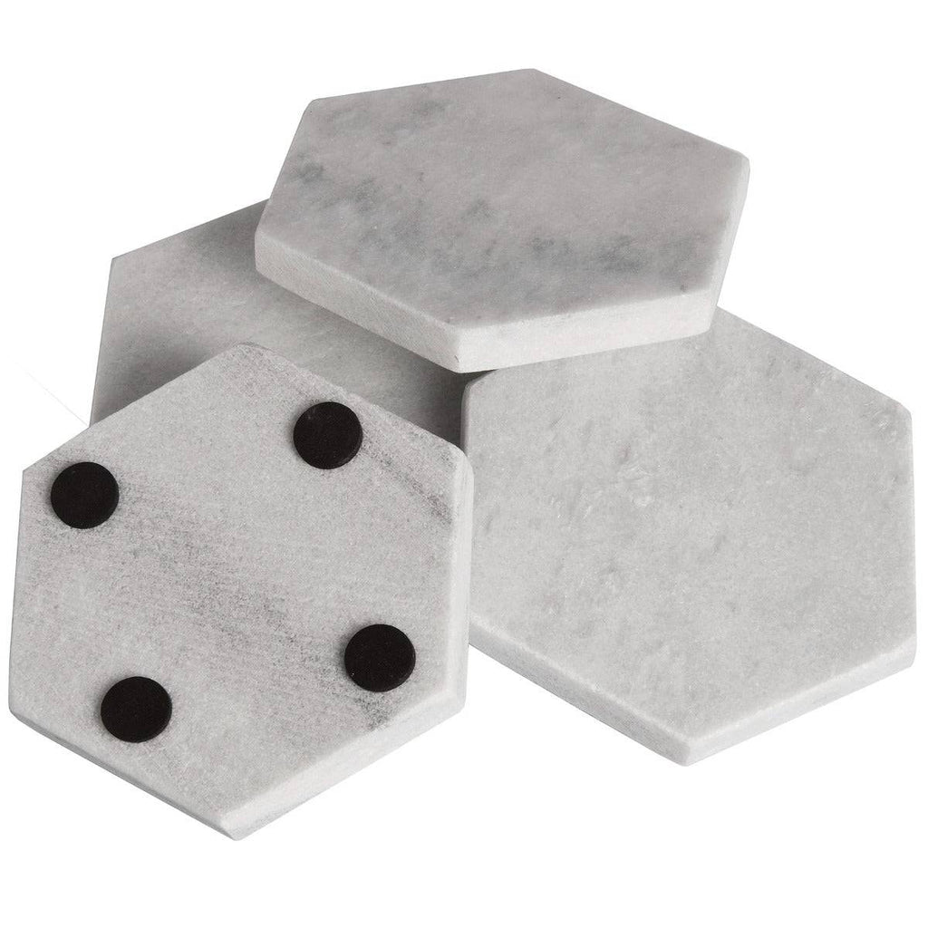Grey Marble Hexagonal Coasters - Price Crash Furniture