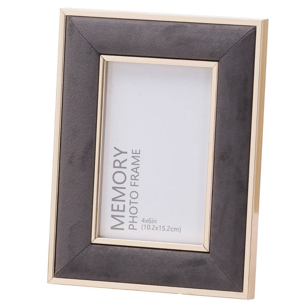 Grey Velvet With Gold 4X6 Frame - Price Crash Furniture