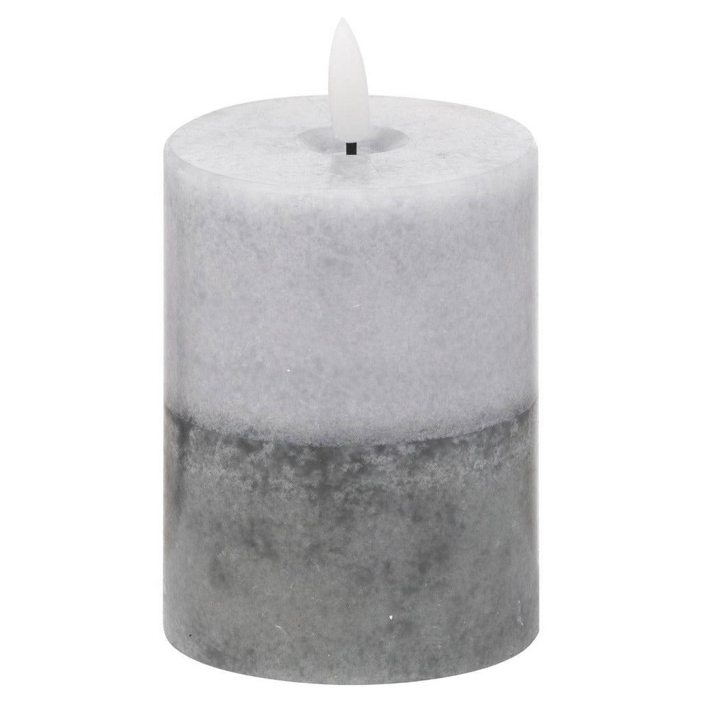 Luxe Collection Natural Glow 3x4 Grey Dipped LED Candle - Price Crash Furniture