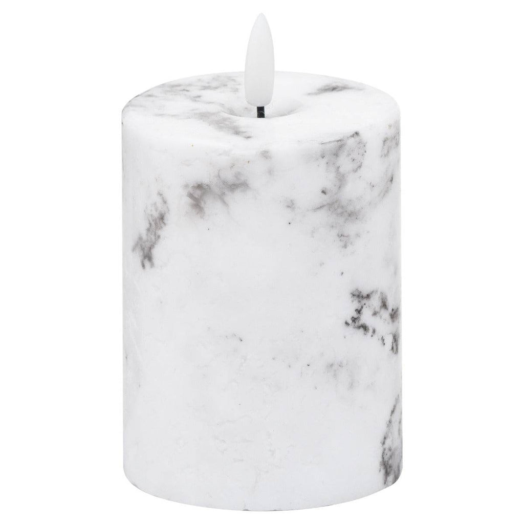 Luxe Collection Natural Glow 3x4 Marble Effect LED Candle - Price Crash Furniture
