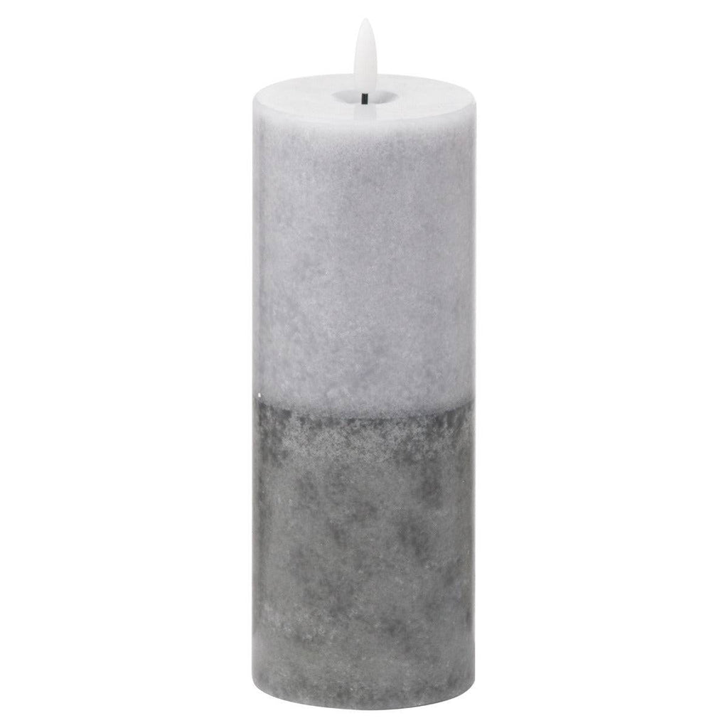Luxe Collection Natural Glow 3x8 Grey Dipped LED Candle - Price Crash Furniture