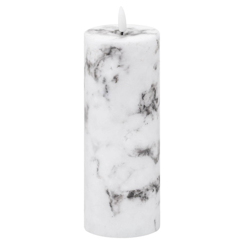 Luxe Collection Natural Glow 3x8 Marble Effect LED Candle - Price Crash Furniture