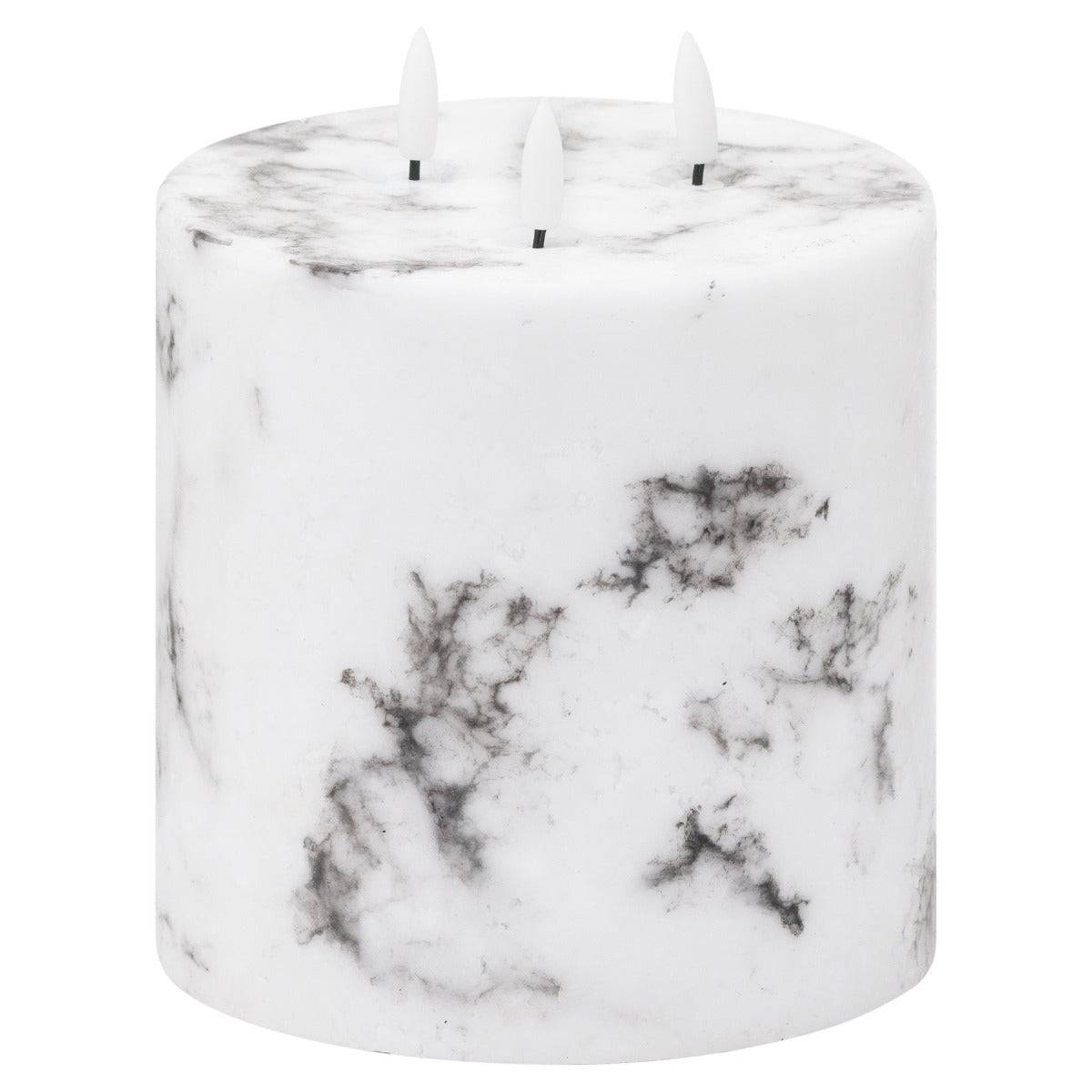 Luxe Collection Natural Glow 6x6 Marble Effect LED Candle - Price Crash Furniture