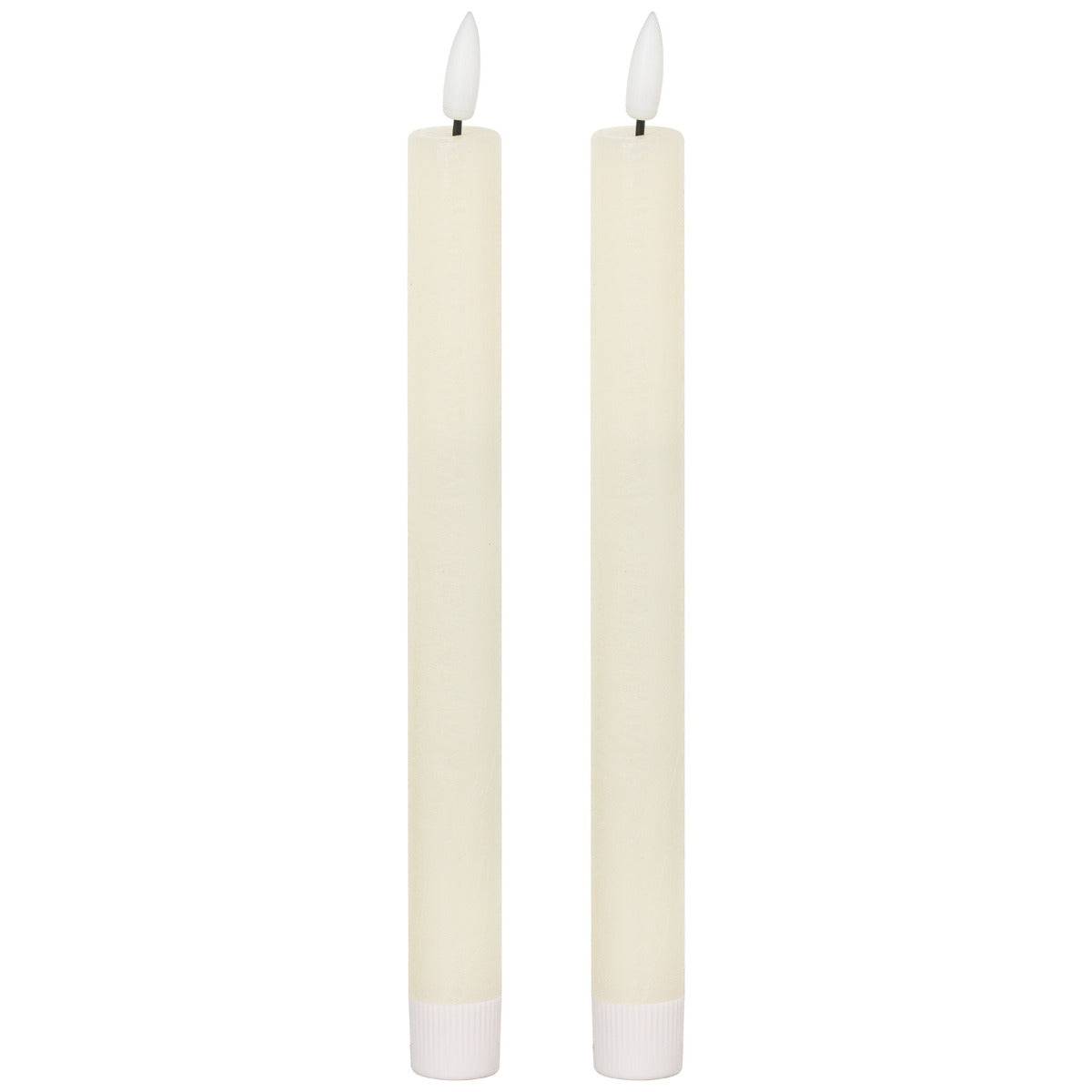 Luxe Collection Natural Glow S/ 2 Ivory LED Dinner Candles - Price Crash Furniture