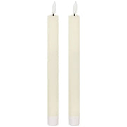 Luxe Collection Natural Glow S/ 2 Ivory LED Dinner Candles - Price Crash Furniture