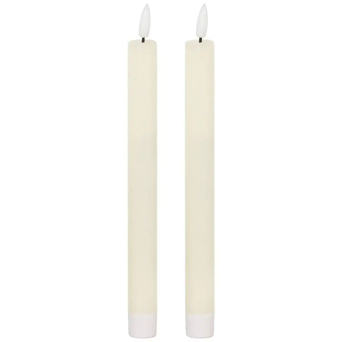 Luxe Collection Natural Glow S/ 2 Ivory LED Dinner Candles - Price Crash Furniture