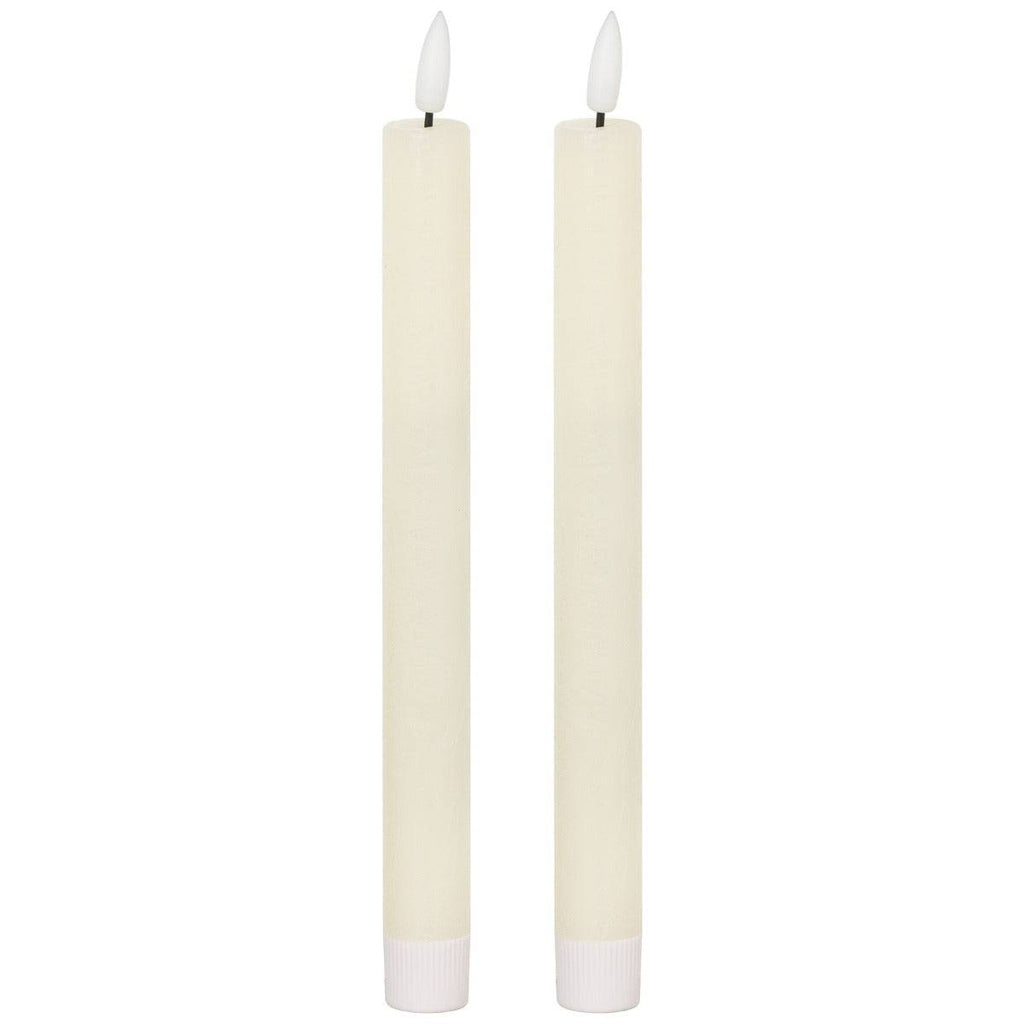 Luxe Collection Natural Glow S/ 2 Ivory LED Dinner Candles - Price Crash Furniture