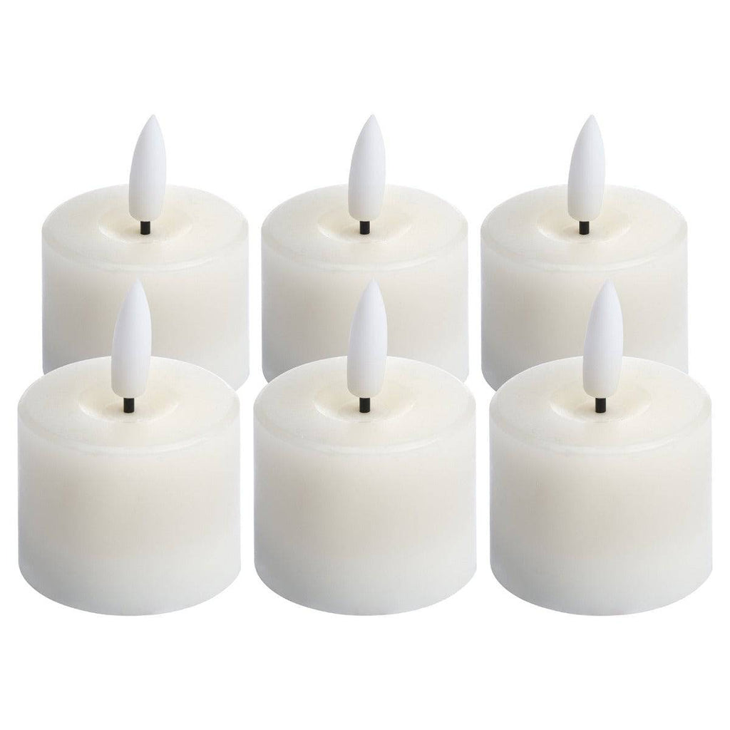 Luxe Collection Set Of 6 Natural Glow Led Tealight Candles - Price Crash Furniture