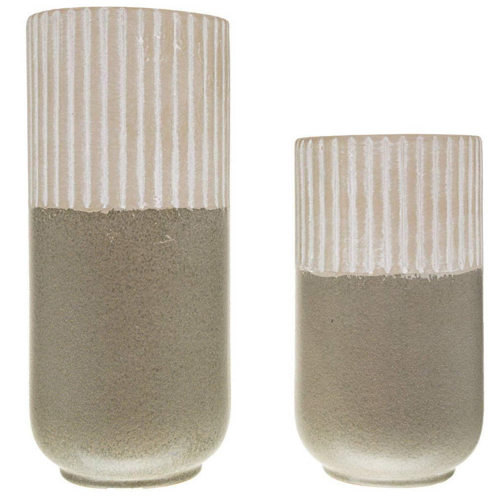 Mason Collection Grey Ceramic Straight Vase - Price Crash Furniture