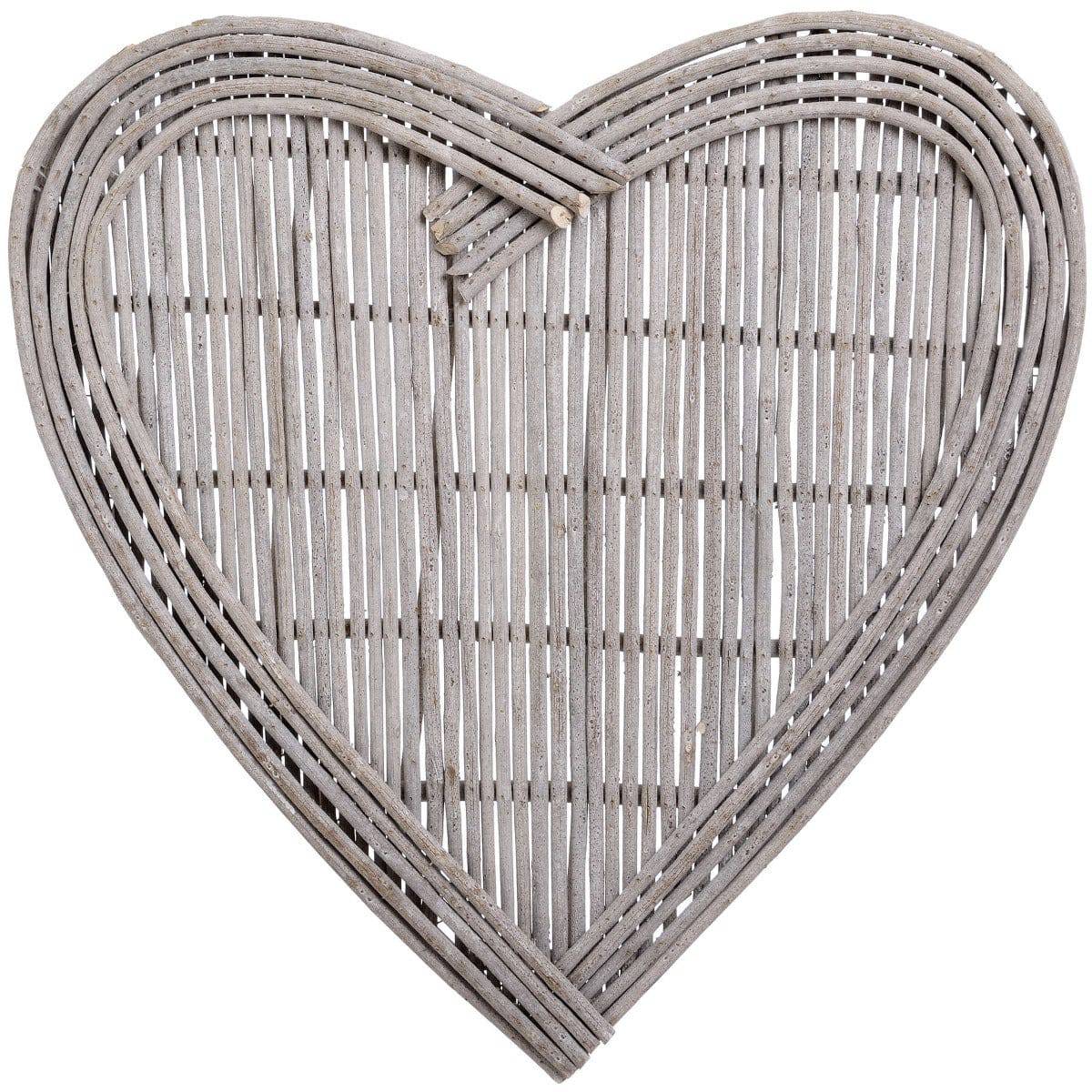 Medium Heart Wicker Wall Art - Price Crash Furniture