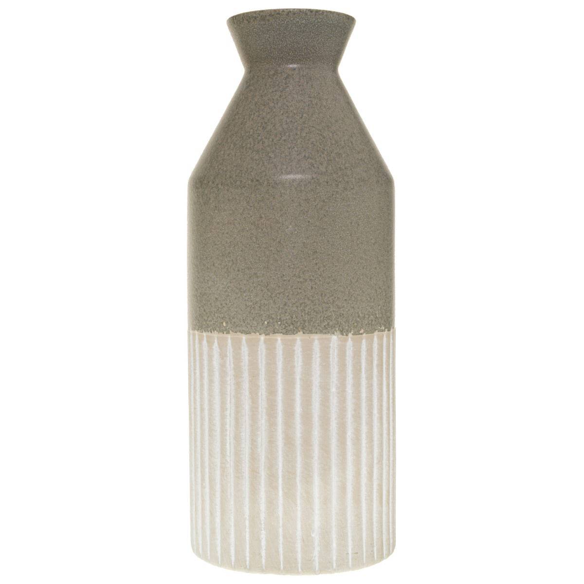 Mason Collection Grey Ceramic Ellipse Tall Vase - Price Crash Furniture