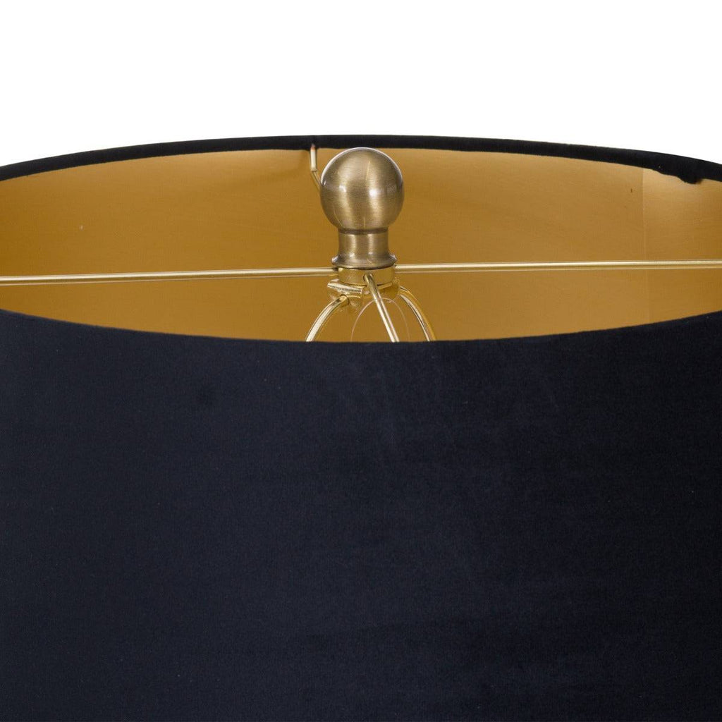Santiago Bronze Table Lamp With Black Velvet Shade - Price Crash Furniture
