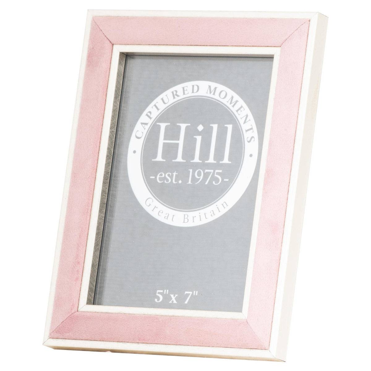 Silver Edged Pink Velvet 5X7 Photo Frame - Price Crash Furniture