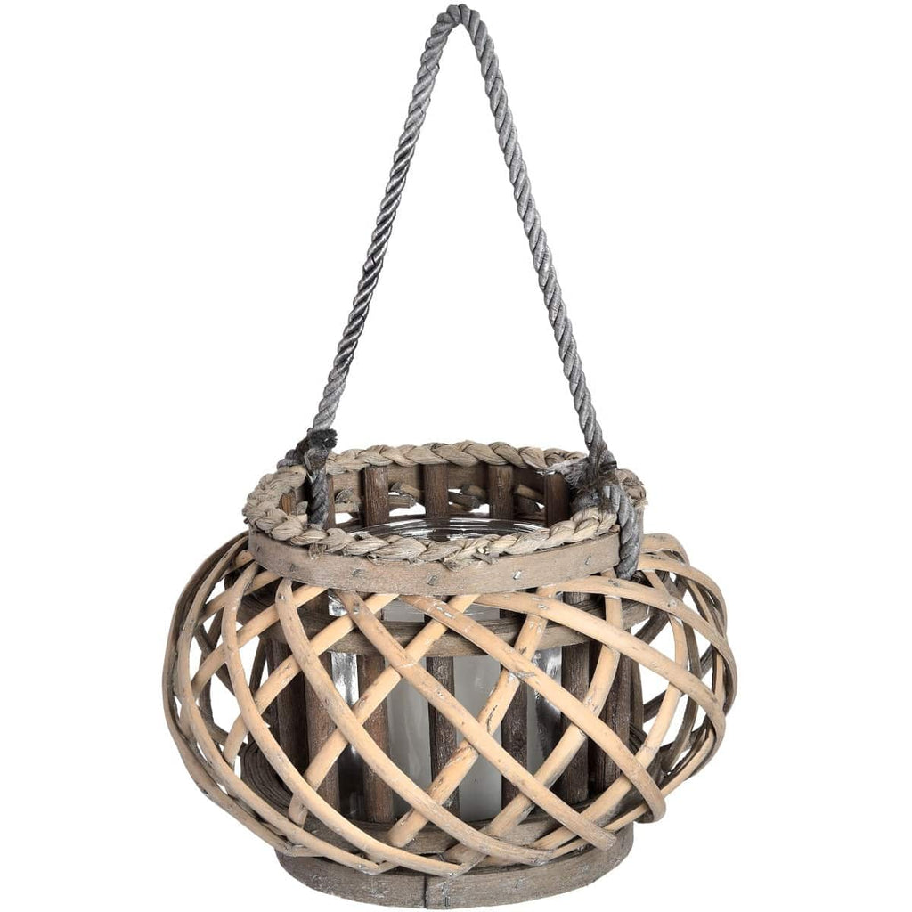 Small Wicker Basket Lantern - Price Crash Furniture