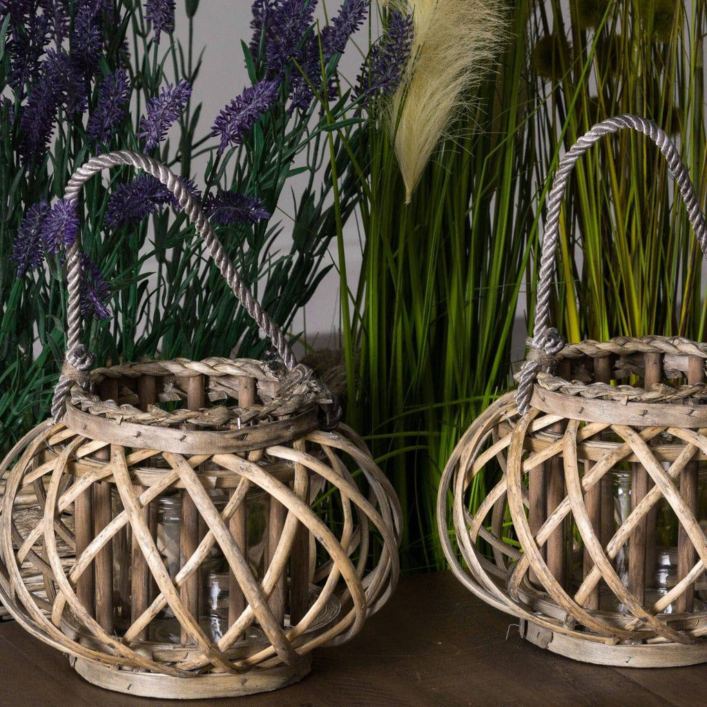 Small Wicker Basket Lantern - Price Crash Furniture