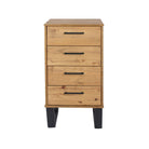 Texas - waxed pine industrial style 4 drawer narrow chest - Price Crash Furniture