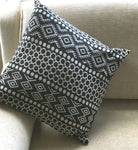 43x43cm Aztec Design Cushion in Black & white - Price Crash Furniture