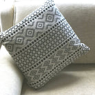 43x43cm Aztec Design Cushion in Grey & White - Price Crash Furniture